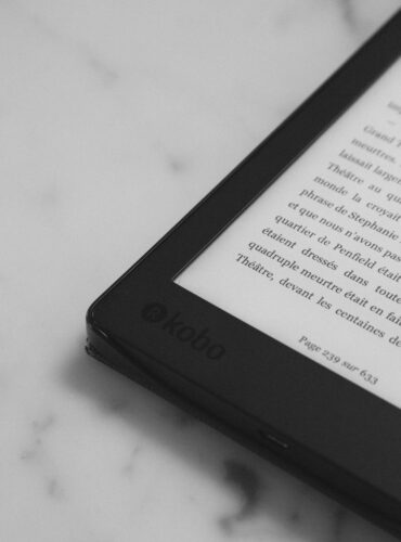 black Kobo eBook reader turned-on